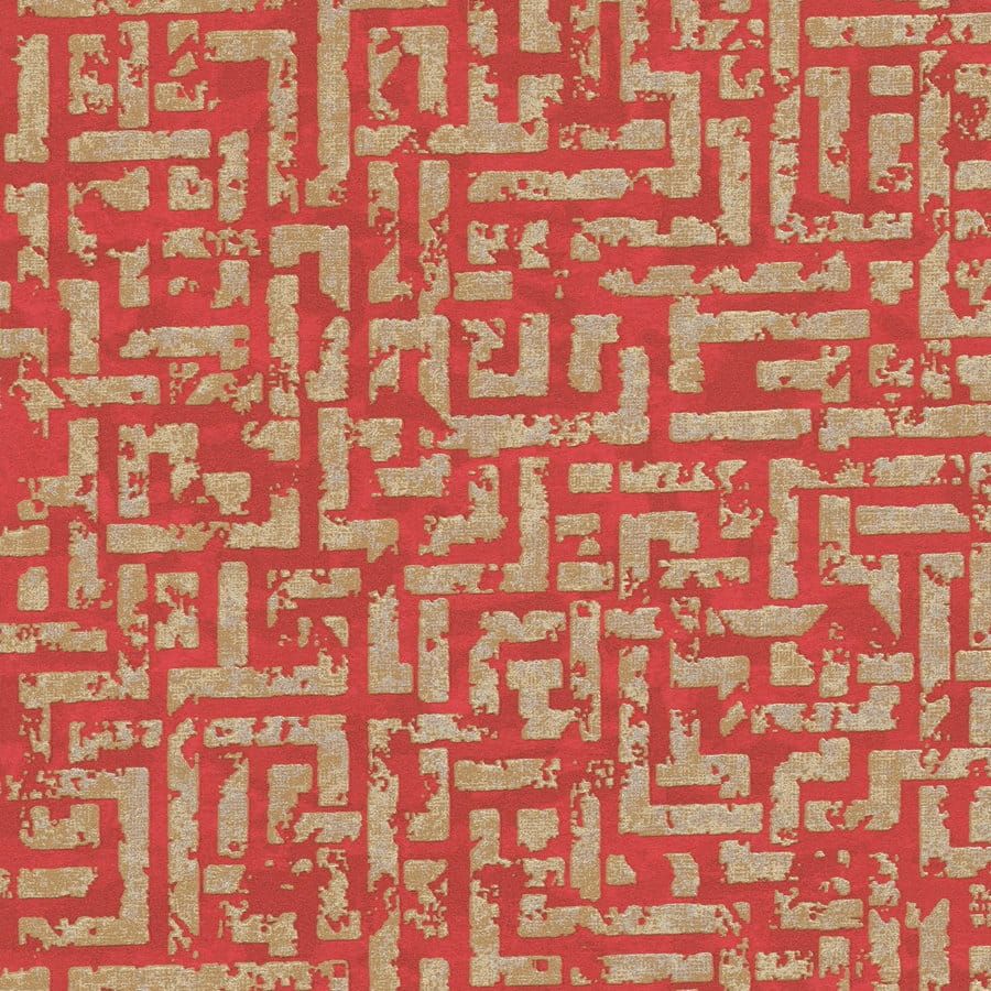 My Home My Spa 38695-4 Tapeta ścienna AS, wzór geometryczny, reliefowy, etniczny, czerwony