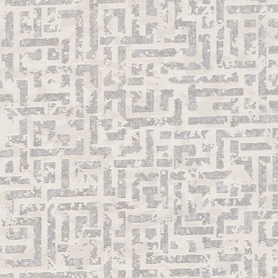 My Home My Spa 38695-1 Tapeta ścienna AS, wzór geometryczny, reliefowy, biały, srebrny