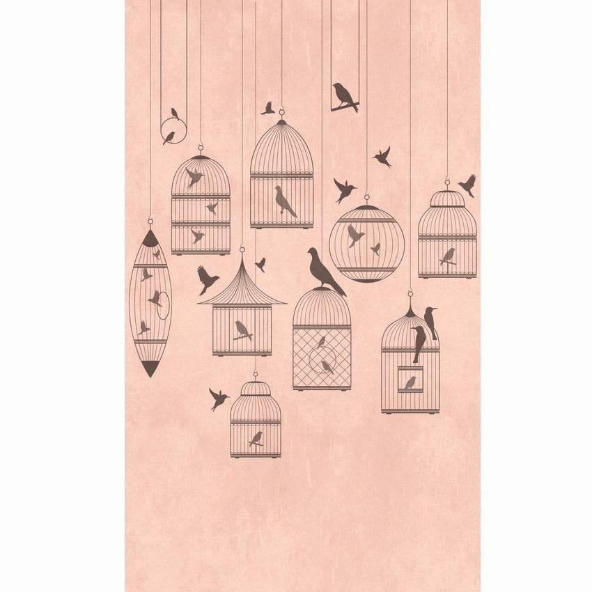 Metropolitan Stories The Wall 38296-1 Tapeta ścienna AS-MURAL, klatki z ptakami, ptaszki