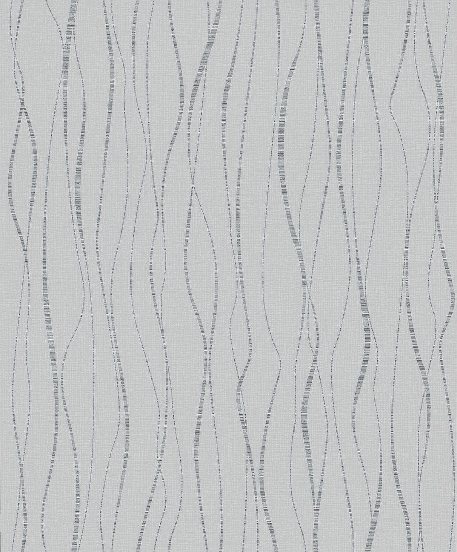 Tapeta ścienna IVY Marburg 82320 Novamur, szaro srebrne fale, wzór geometryczny