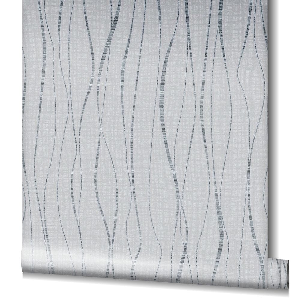 Tapeta ścienna IVY Marburg 82320 Novamur, szaro srebrne pionowe fale