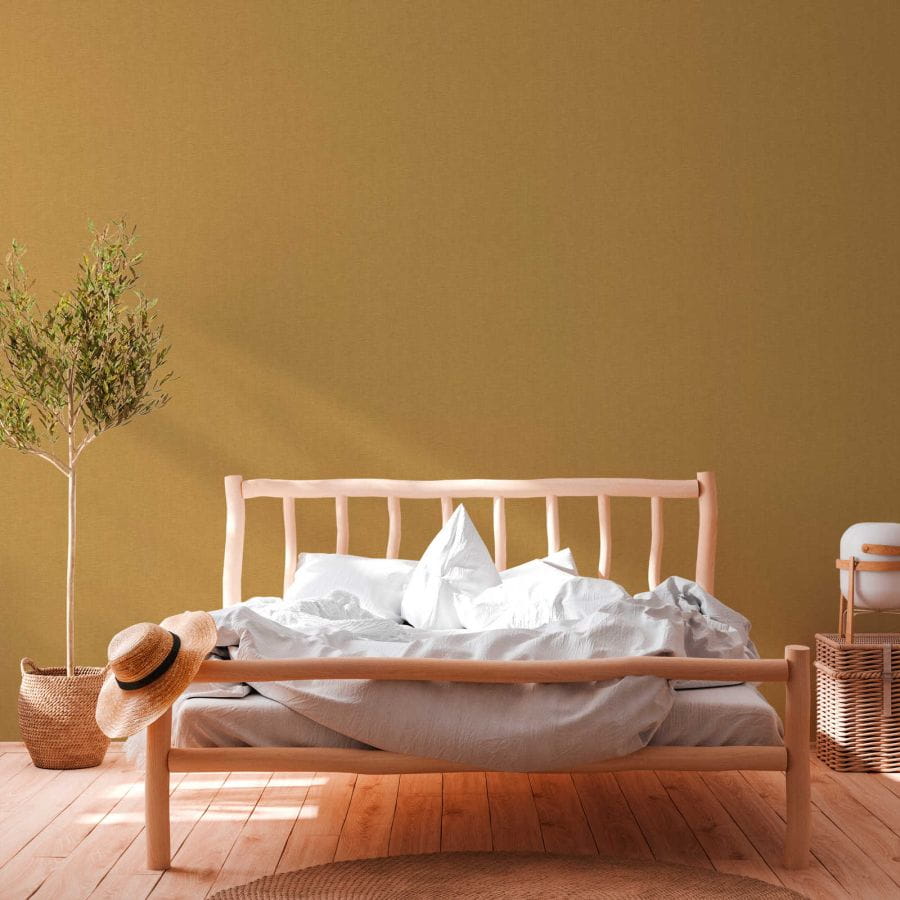 Tapeta #hygge 38613-6 na flizelinie, tło jednobarwna, worek, juta