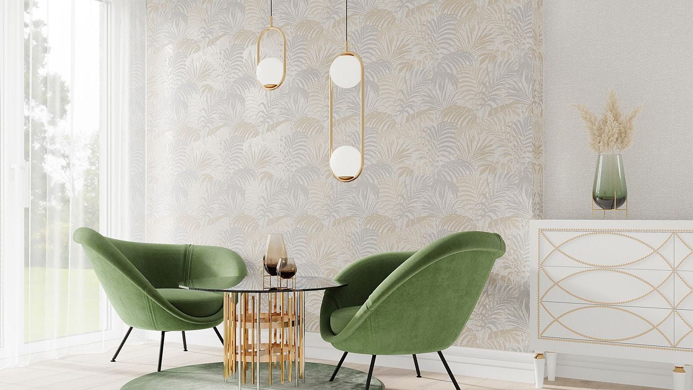 Alegro 454008 Tapeta ścienna Sintra, liście, palmy