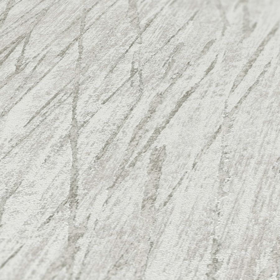 Tapeta #Hygge 38598-7 na flizelinie, kreski, srebrny motyw