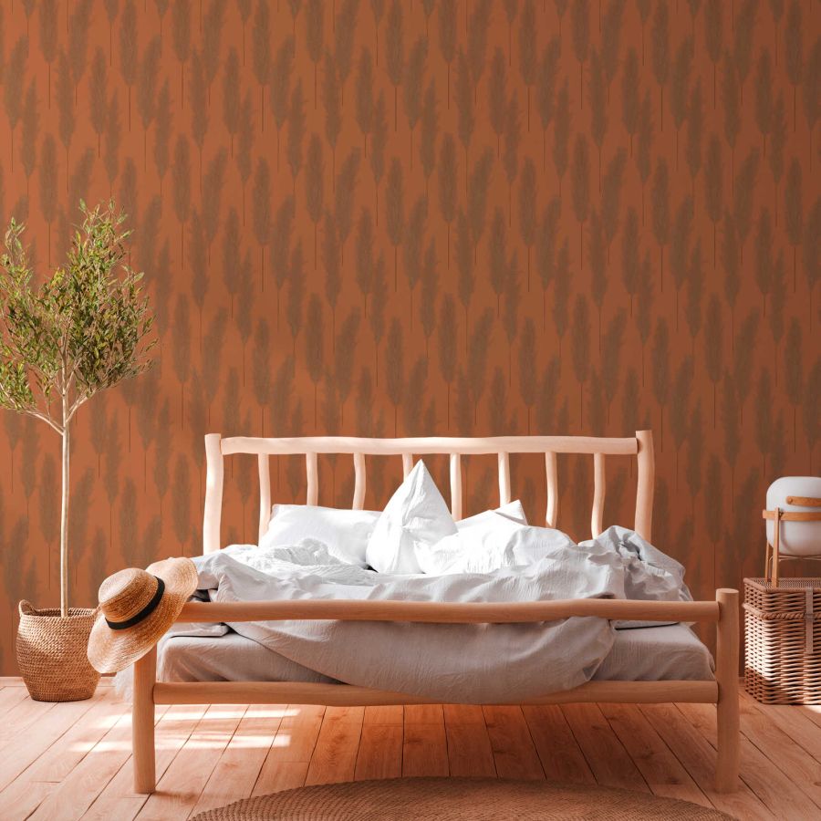 Tapeta #Hygge 2 38638-5 na flizelinie, trawy suszone ozdobne