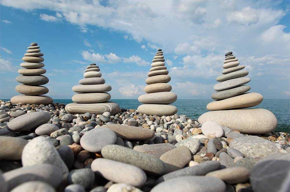 plaża, morze, kamienie