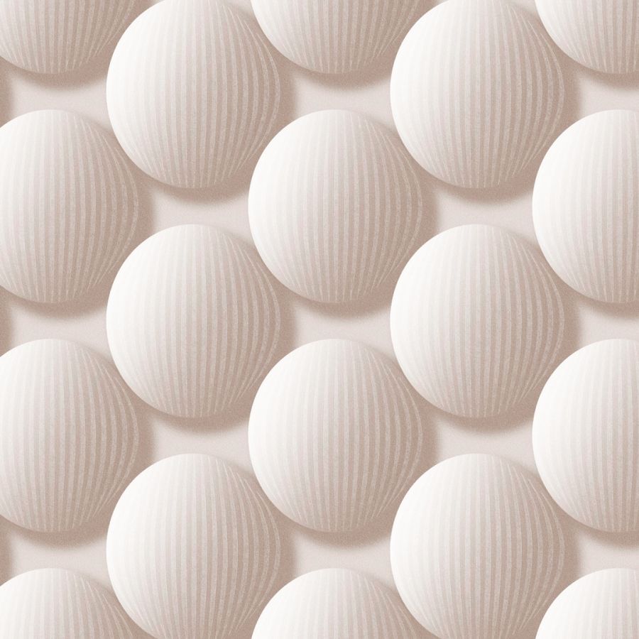 Tapeta ścienna winylowa na flizelinie kule 3D 520734 beżowe, fango