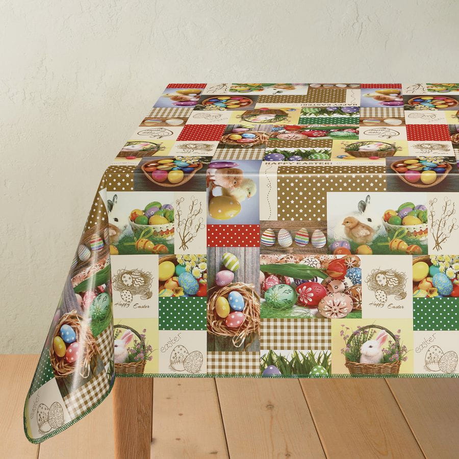 Cerata plamoodporna Obrus z PCV na włókninie Wielkanoc 28B szer. 140cm