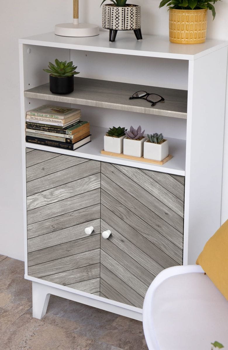 Okleina meblowa folia samoprzylepna chevron, drzwi, parapet, blat kuchenny, 200-8346