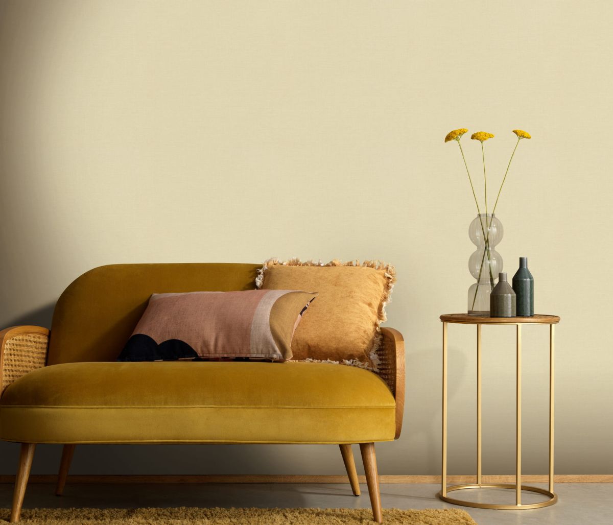 Tapeta Erismann 10262-02 tło struktura worka do pokoju piaskowy kolor