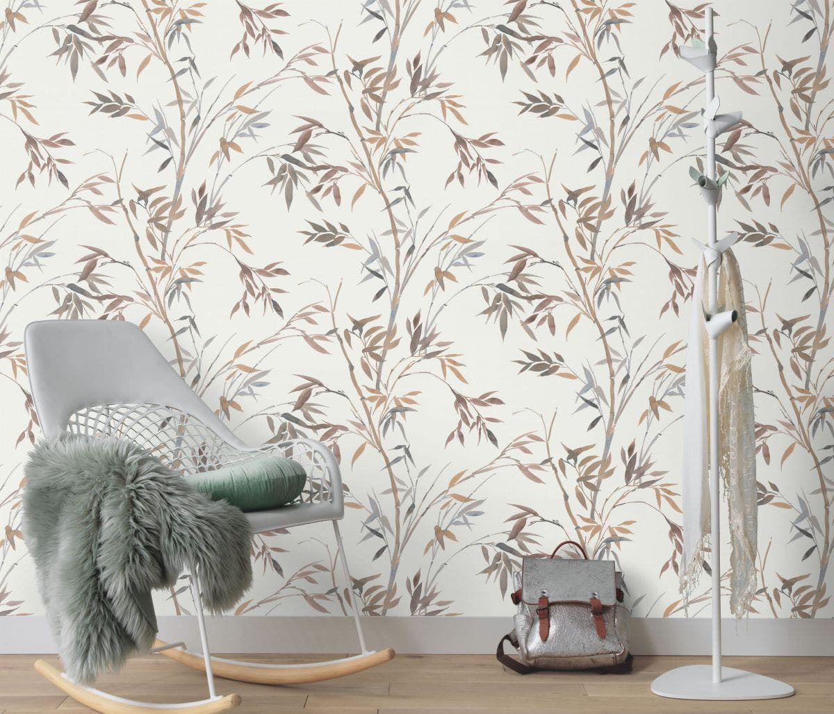 Martinique 10388-11 Tapeta ścienna Erismann Liście bambus brązowy