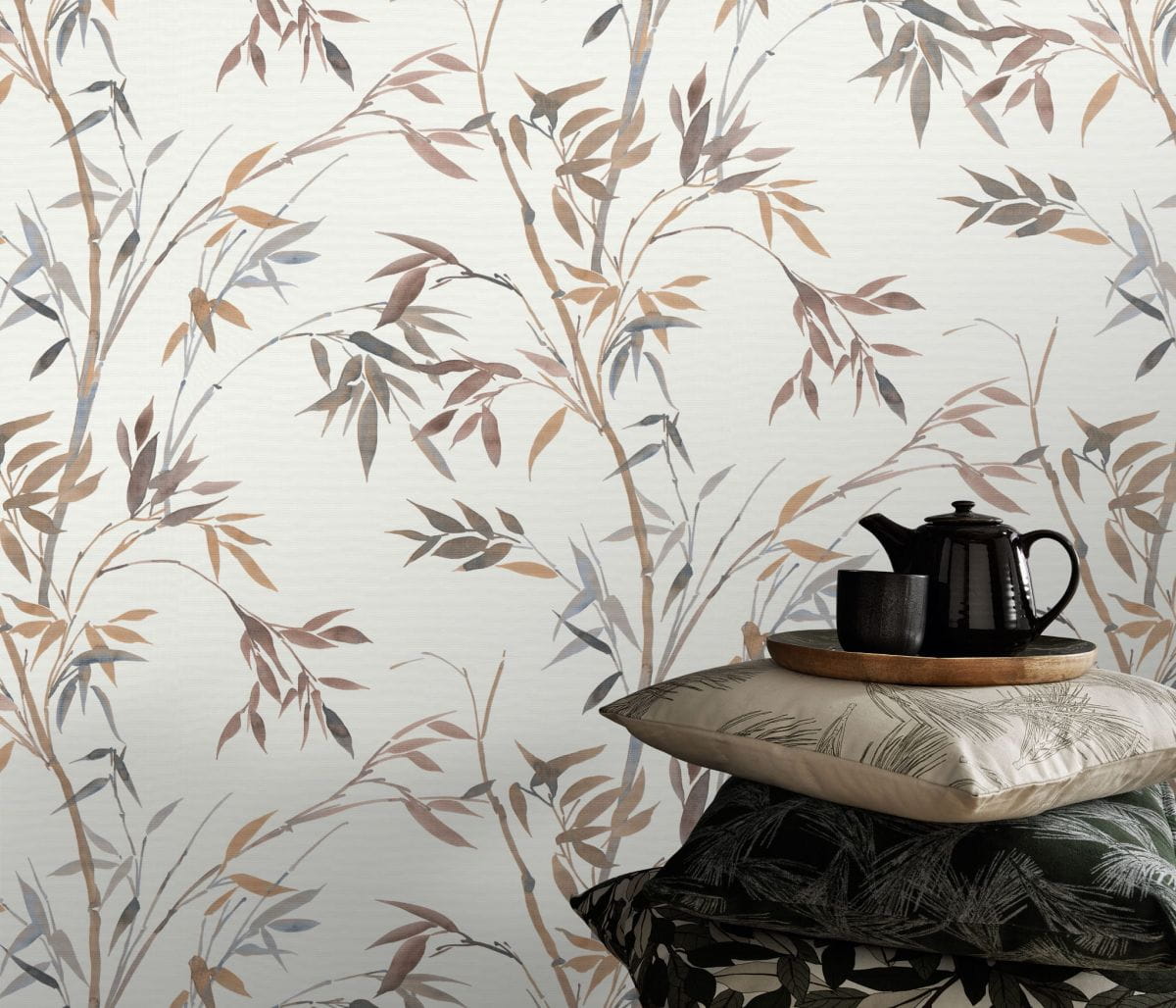 Martinique 10388-11 Tapeta ścienna Erismann Liście bambus brązowy