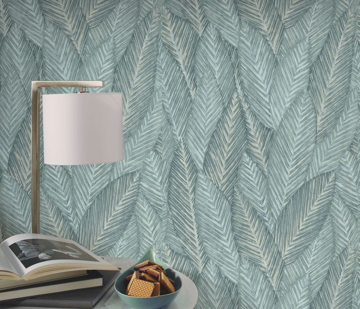 Martinique 10391-35 Tapeta ścienna Erismann Liście zielona szałwiowa