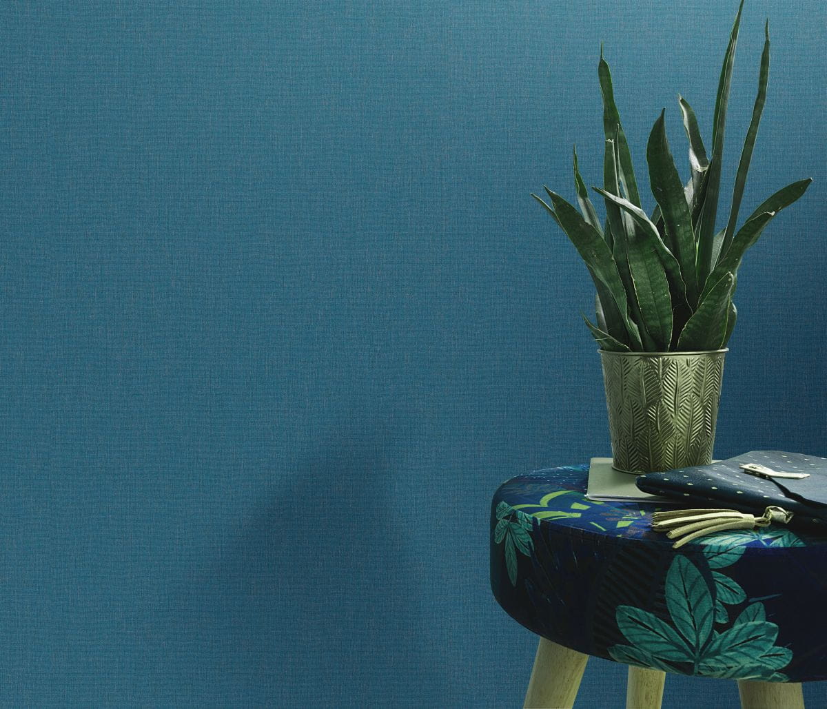 tapeta ścienna Erismann tło jednokolorowa 10393-44 lazurowy navy blue