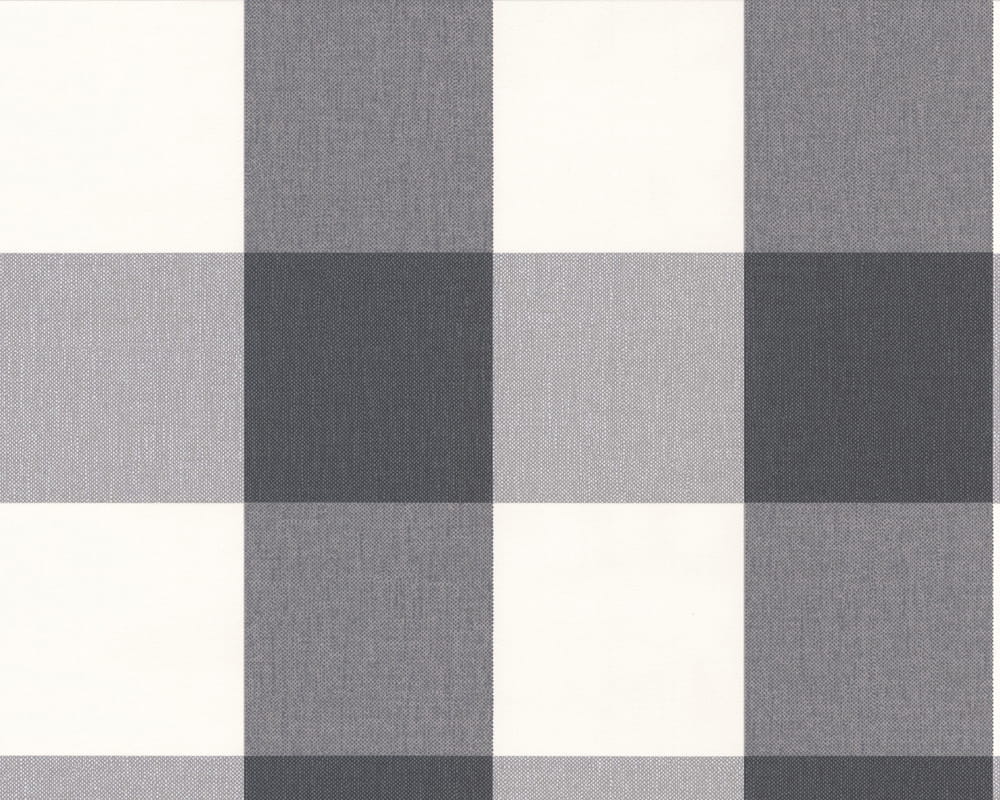 Tapeta 2063-67 AS Elegance 2, krata, duża krata, kratka czarno-biała