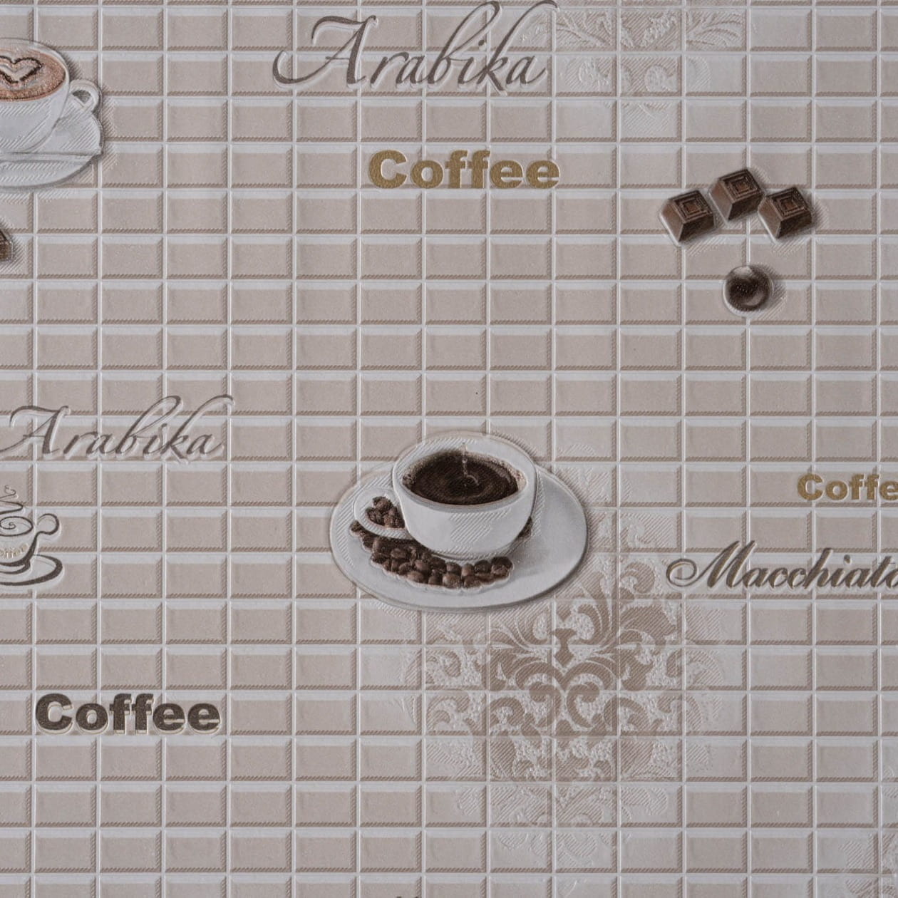 Tapeta ścienna na flizelinie 9124-05 kafelki z filiżankami