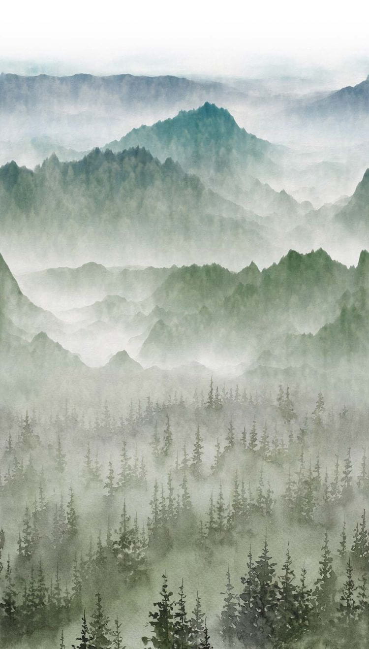 Tapeta ścienna A73601 Nendaz – mglisty pejzaż górski inspirowany naturą