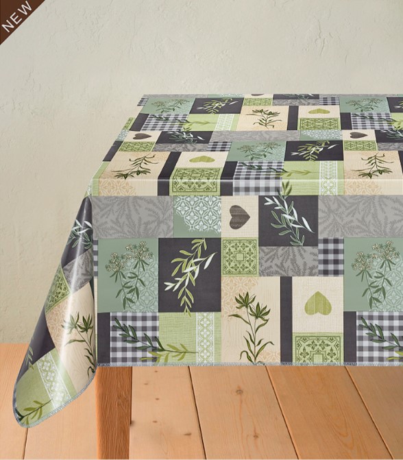 Cerata PVC na stół, do kuchni, zielona, zmywalna